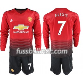 Fußballtrikots Manchester United ALEXIS 7 Kinder Heim Trikotsatz 2018-2019 Langarm
